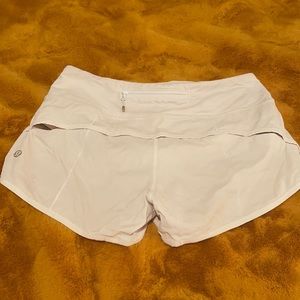 White lululemon speed up shorts
